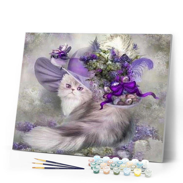 paint by numbers | Purple kitty | advanced animals cats | FiguredArt