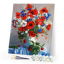 paint by numbers | Red Roses in a White Vase | flowers intermediate | FiguredArt