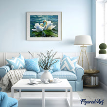 Load image into Gallery viewer, paint by numbers | Swan Couple | animals birds intermediate swans | FiguredArt