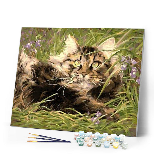 paint by numbers | Cat In The Grass | animals cats easy | FiguredArt