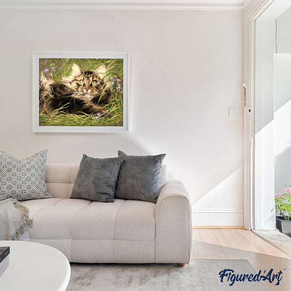 paint by numbers | Cat In The Grass | animals cats easy | FiguredArt