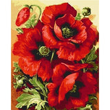 paint by numbers | Wonderful Red Flowers | flowers intermediate | FiguredArt