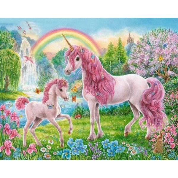 paint by numbers | Unicorns and Rainbow | advanced animals kids unicorns | FiguredArt