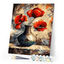 paint by numbers | Ancien vase and Red Flowers | flowers intermediate | FiguredArt
