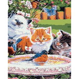 paint by numbers | Cats looking at a Bird | animals cats easy | FiguredArt