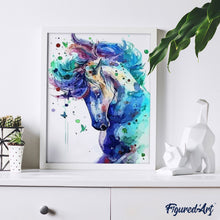 Load image into Gallery viewer, paint by numbers | Horse in Blue | animals easy horses | FiguredArt