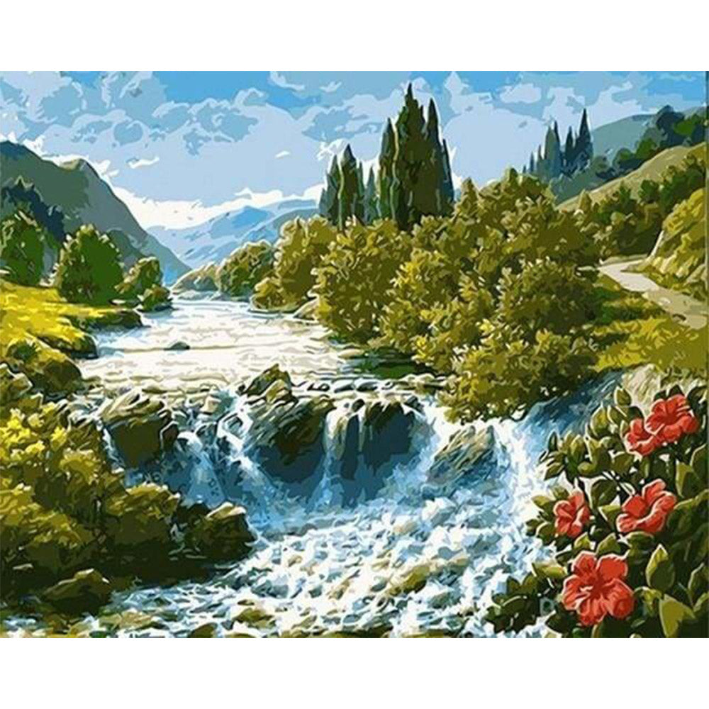 paint by numbers | Waterfall | intermediate landscapes | FiguredArt