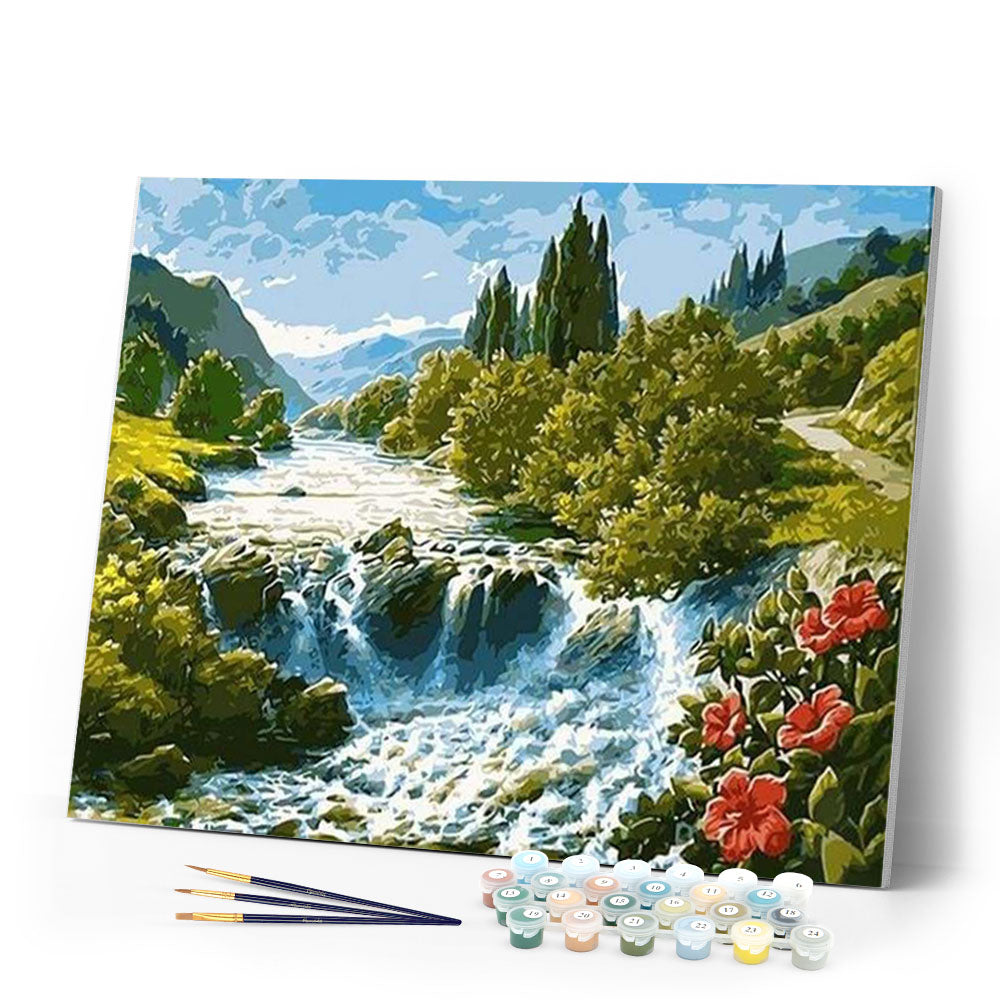paint by numbers | Waterfall | intermediate landscapes | FiguredArt