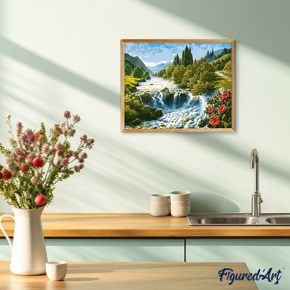 paint by numbers | Waterfall | intermediate landscapes | FiguredArt