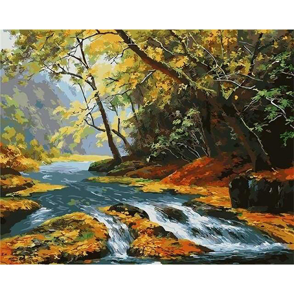 paint by numbers | Clear River in the Forest | advanced landscapes | FiguredArt