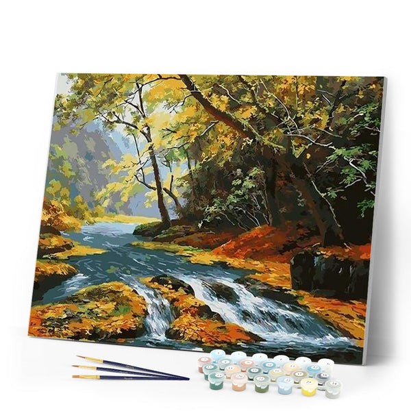 paint by numbers | Clear River in the Forest | advanced landscapes | FiguredArt