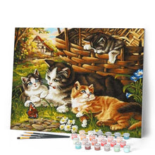 Load image into Gallery viewer, paint by numbers | Four Cats | animals cats intermediate | FiguredArt