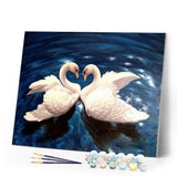 paint by numbers | Swans On Blue Lake | animals birds intermediate swans | FiguredArt