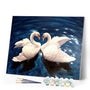 paint by numbers | Swans On Blue Lake | animals birds intermediate swans | FiguredArt