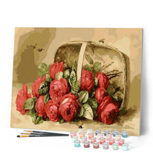 Load image into Gallery viewer, paint by numbers | Basket Of Roses | easy flowers | FiguredArt