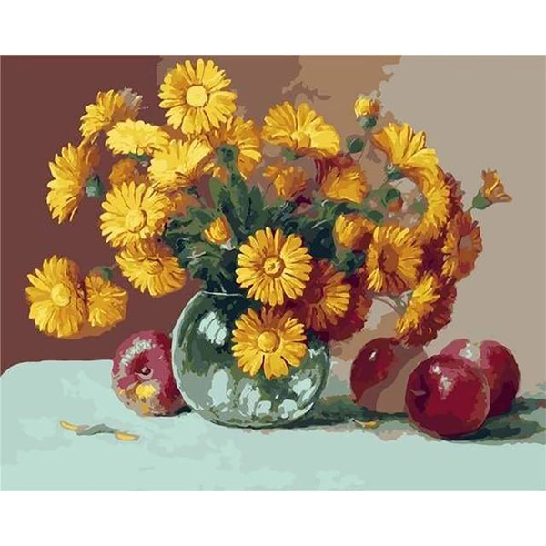 paint by numbers | Vase with Sunflowers and Apples | easy flowers | FiguredArt