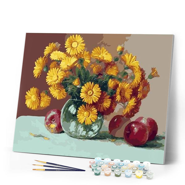 paint by numbers | Vase with Sunflowers and Apples | easy flowers | FiguredArt