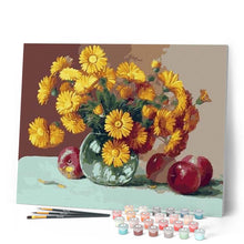 Load image into Gallery viewer, paint by numbers | Vase with Sunflowers and Apples | easy flowers | FiguredArt