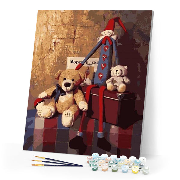 paint by numbers | Teddy bears and Marionnette | bears easy | FiguredArt