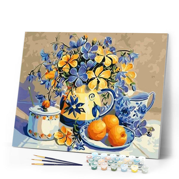paint by numbers | Flowers and Orange | butterflies easy flowers | FiguredArt