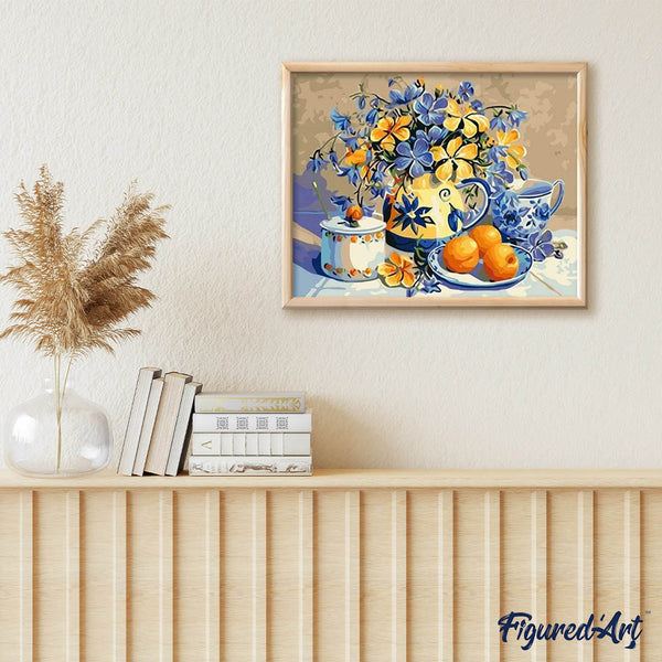 paint by numbers | Flowers and Orange | butterflies easy flowers | FiguredArt