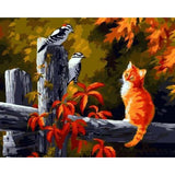 paint by numbers | Two Birds And Cat | animals birds cats intermediate | FiguredArt