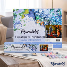 Load image into Gallery viewer, paint by numbers | Two Birds And Cat | animals birds cats intermediate | FiguredArt