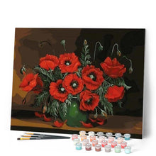 Load image into Gallery viewer, paint by numbers | Dark Red Flowers | flowers intermediate | FiguredArt