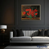 paint by numbers | Dark Red Flowers | flowers intermediate | FiguredArt