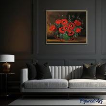 Load image into Gallery viewer, paint by numbers | Dark Red Flowers | flowers intermediate | FiguredArt