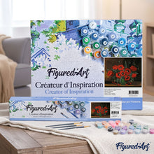 Load image into Gallery viewer, paint by numbers | Dark Red Flowers | flowers intermediate | FiguredArt