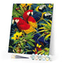 paint by numbers | Four Parrots | animals birds intermediate parrots | FiguredArt