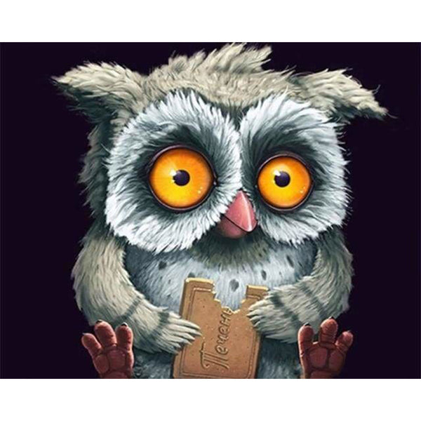 paint by numbers | Owl with a cookie | animals intermediate owls | FiguredArt