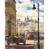 paint by numbers | Prague street | cities intermediate | FiguredArt