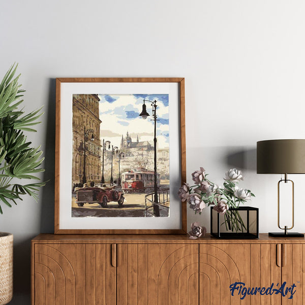 paint by numbers | Prague street | cities intermediate | FiguredArt