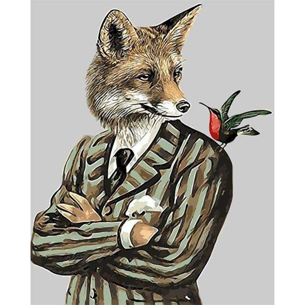 paint by numbers | Fox Businessman | animals foxes intermediate | FiguredArt