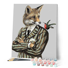 Load image into Gallery viewer, paint by numbers | Fox Businessman | animals foxes intermediate | FiguredArt