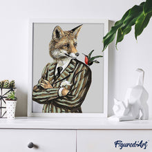 Load image into Gallery viewer, paint by numbers | Fox Businessman | animals foxes intermediate | FiguredArt