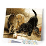 paint by numbers | Two dogs playing | animals dogs intermediate | FiguredArt