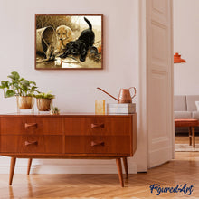 Load image into Gallery viewer, paint by numbers | Two dogs playing | animals dogs intermediate | FiguredArt