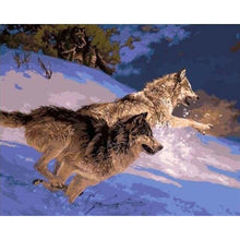 Load image into Gallery viewer, paint by numbers | Wolves Hunting | animals intermediate wolves | FiguredArt