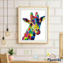 Load image into Gallery viewer, paint by numbers | Giraffe Pop Art | animals beginners easy giraffes Pop Art | FiguredArt