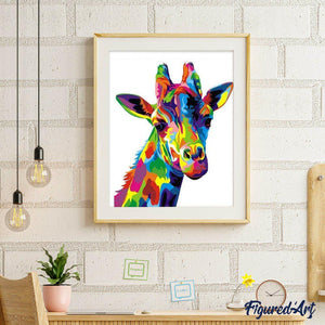 paint by numbers | Giraffe Pop Art | animals beginners easy giraffes Pop Art | FiguredArt