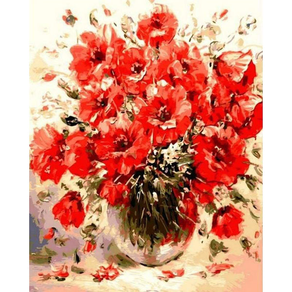 paint by numbers | Red Flowers | advanced flowers | FiguredArt