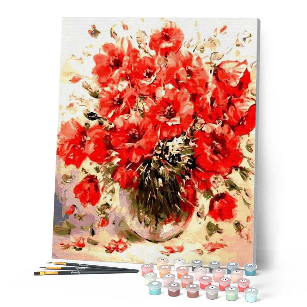 Paint by numbers - Red Flowers – Figured'Art