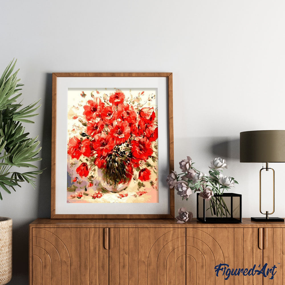 paint by numbers | Red Flowers | advanced flowers | FiguredArt