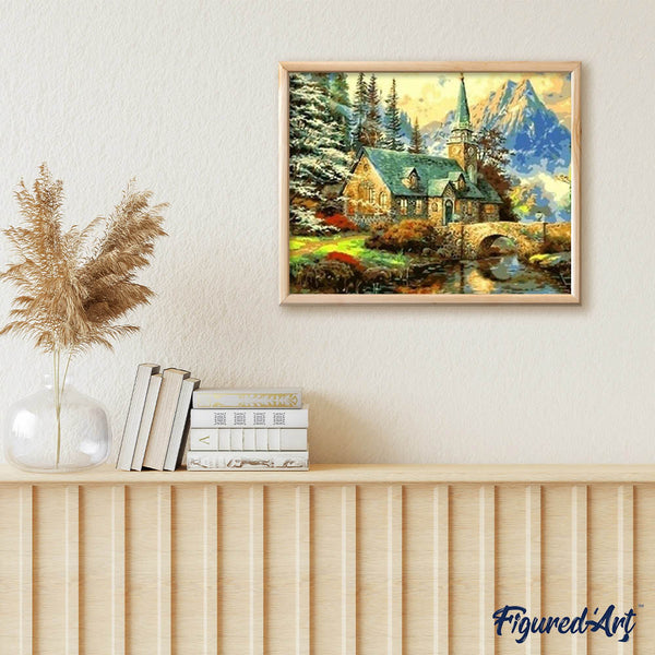 paint by numbers | Old house near the Mountain | advanced landscapes | FiguredArt