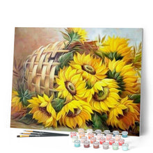 Load image into Gallery viewer, paint by numbers | Basket of Sunflowers | advanced flowers | FiguredArt