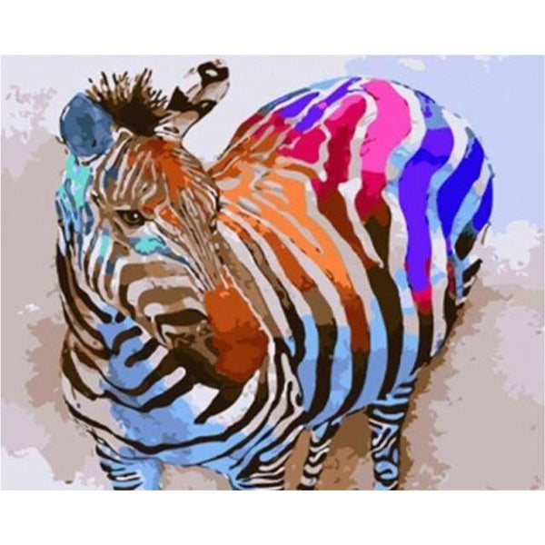 paint by numbers | Rainbow Zebra | animals easy zebras | FiguredArt