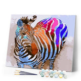 paint by numbers | Rainbow Zebra | animals easy zebras | FiguredArt